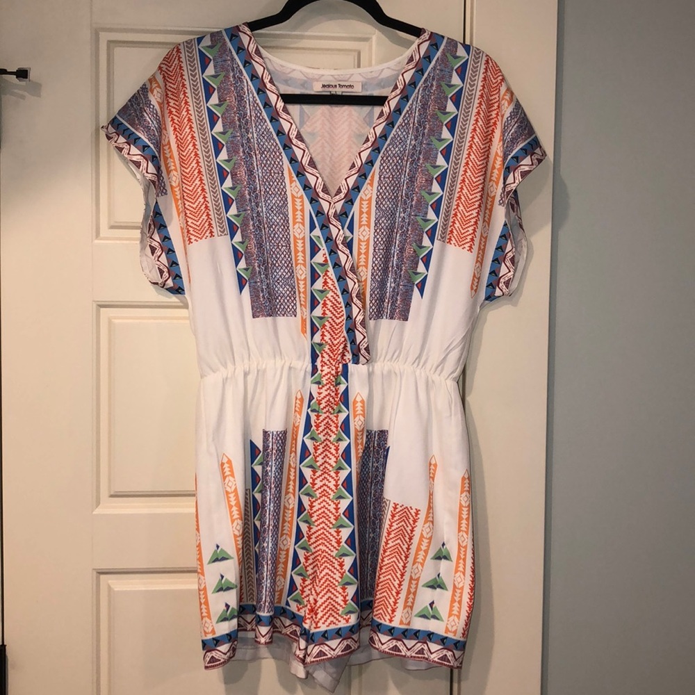Geometric Print Romper